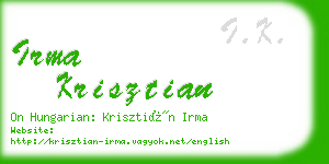 irma krisztian business card